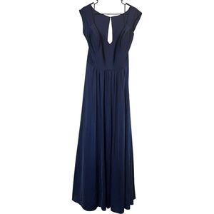 Allure Bridesmaids 1708 Dress Size 22 Navy Formal Wedding Keyhole Back Gown 👗